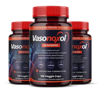 Vasonoxol® 3-Pack – 360 Capsules | US-Patented Nitric Oxide Supplement for Cardiovascular Support
